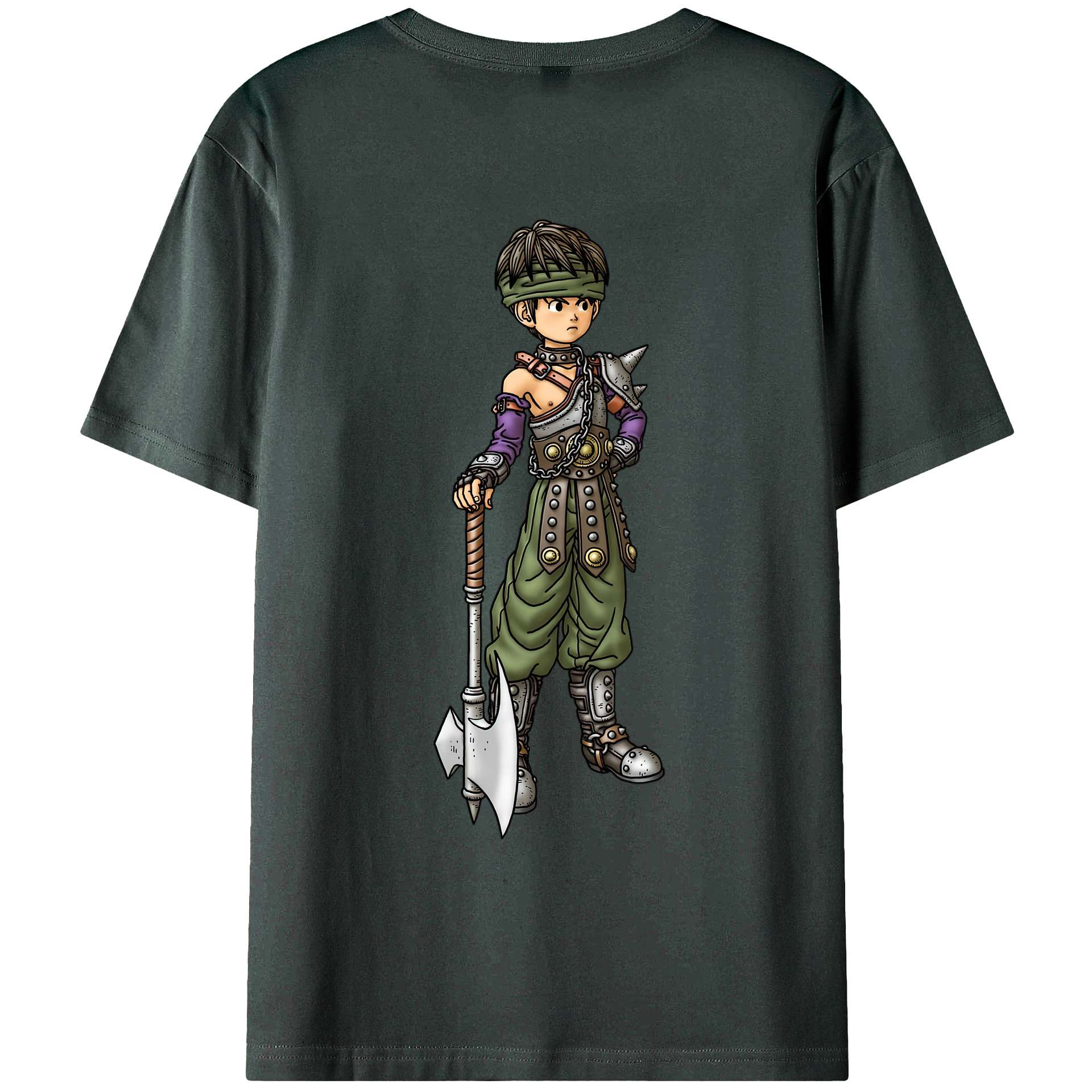 （画像用） ドラゴンクエスト Doragon Kuesuto Dragon Quest 綿100％ メンズ半袖Tシャツ（バックプリント） 通気性